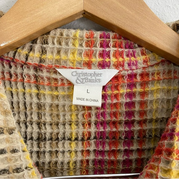 Christopher‎ and Banks Plaid Button Up Vest Colorful Women’s Size L - Picture 3 of 8